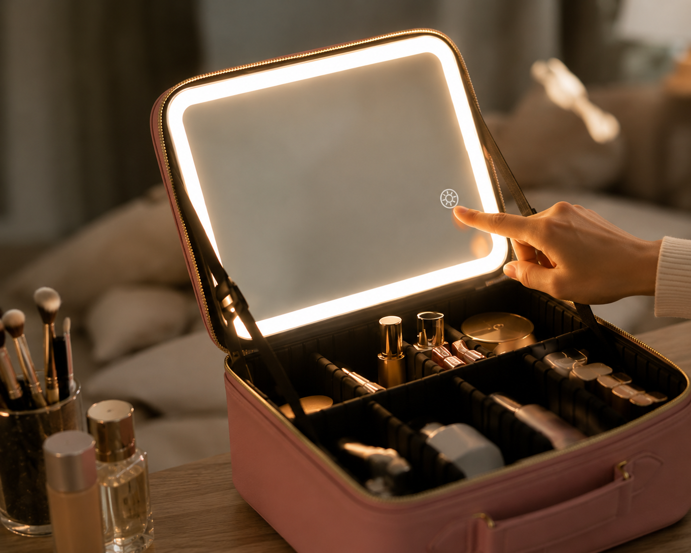 Cosmetiquera LED Premium con Espejo Inteligente de 3 Luces